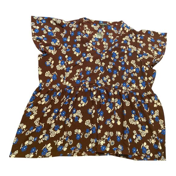 Lane Bryant Plus Size 18 Top blouse Floral‎ Short Sleeve - Picture 3 of 8